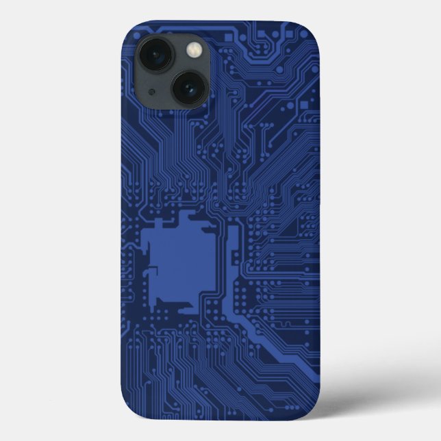 Blue Geek Motherboard Pattern Case-Mate iPhone Case (Back)
