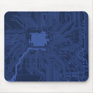 Blue Geek Motherboard Pattern Mouse Pad