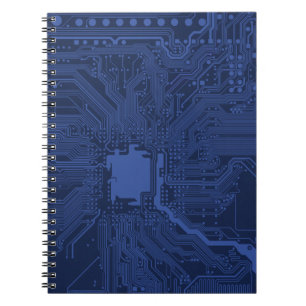 Blue Geek Motherboard Pattern Notebook
