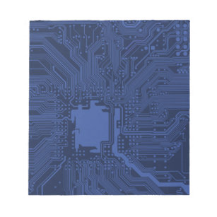 Blue Geek Motherboard Pattern Notepad