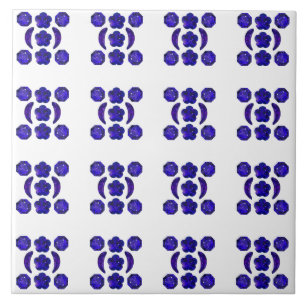 Blue Gem Art Structure Ceramic Tile