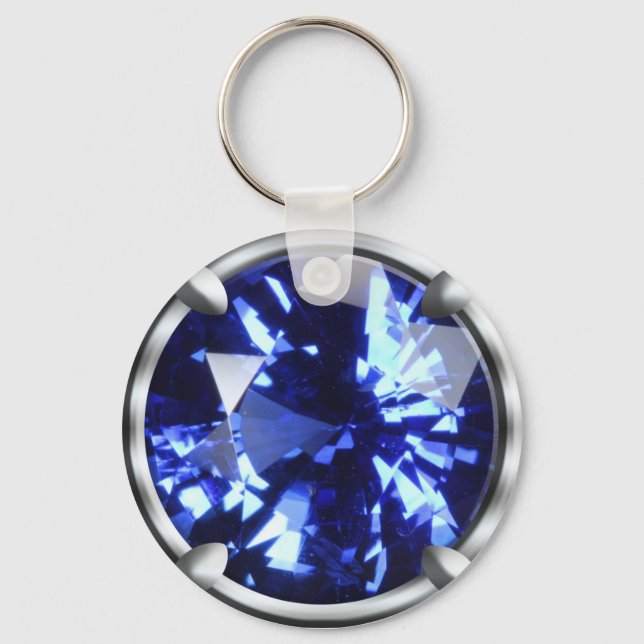Blue Gem Design Key Ring (Front)