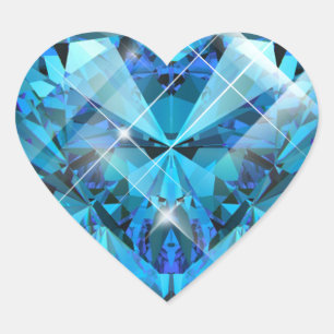 Blue Gem Heart Sticker