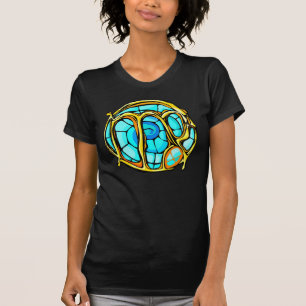Blue Gemstone Coloured Virgo Symbol T-Shirt