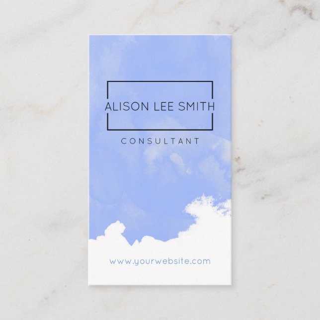 Blue generic elegant modern coach consultant business card (Front)