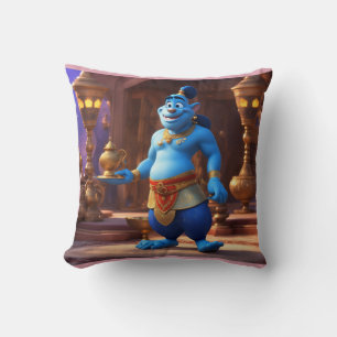 Blue Genie Magic–3D Cartoon Aladdin-Inspired Desig Cushion