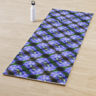 Blue Gentian Flower Abstract Personalised Yoga Mat