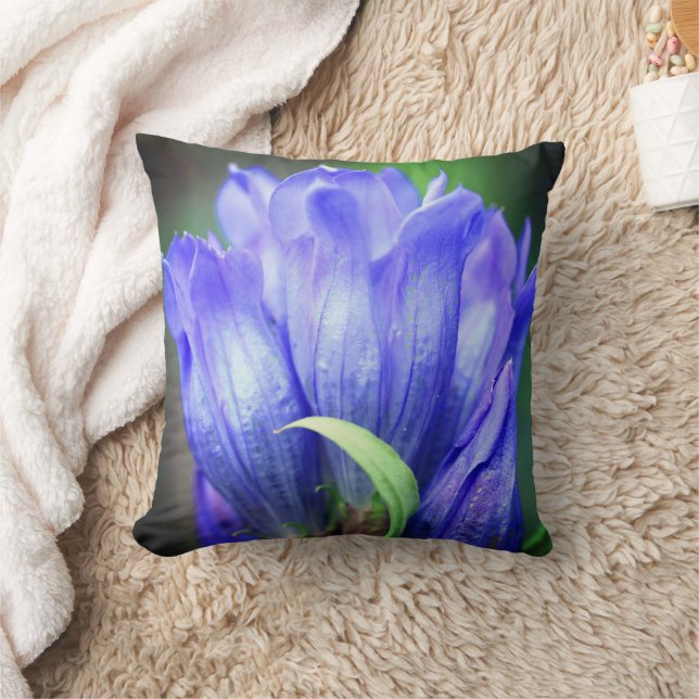 Blue Gentian Flower   Cushion (Blanket)