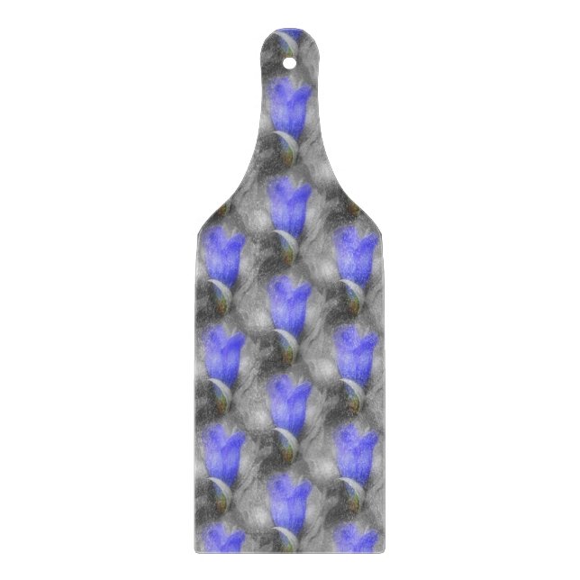 Blue Gentian Flower Nature Pattern Cutting Board (Front)
