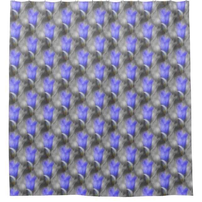 Blue Gentian Flower Nature Pattern   Shower Curtain (Front)