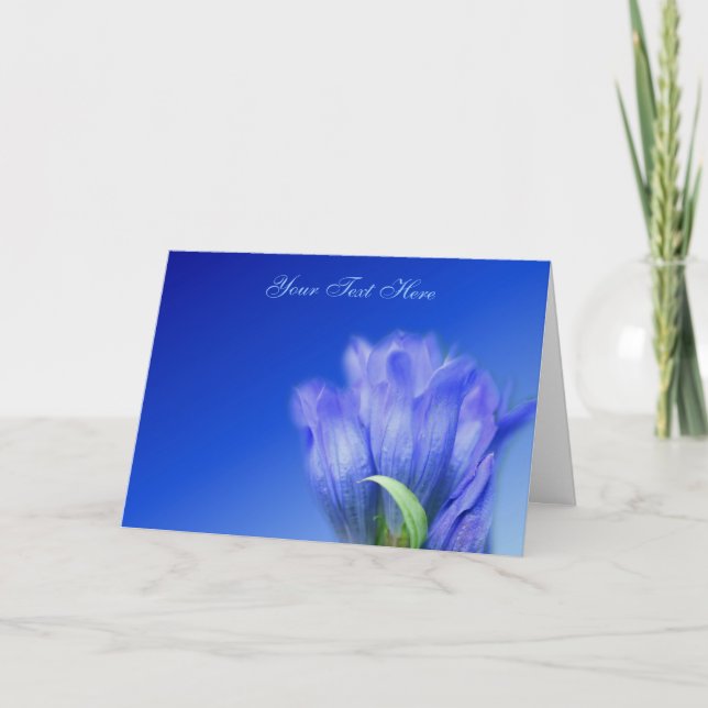 Blue Gentian Flower Photo Card (Front)