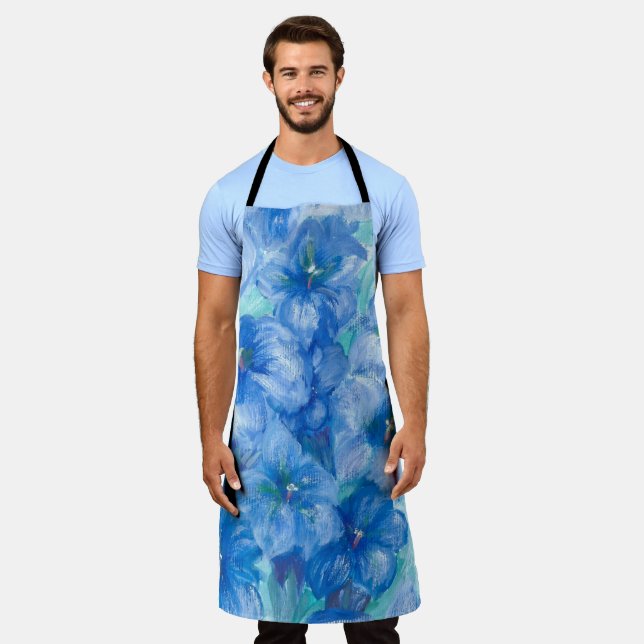 Blue Gentian Mountain Wildflower Scent   Apron (Worn)
