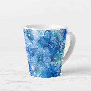 Blue Gentian Wildflower Painting Latte Mug