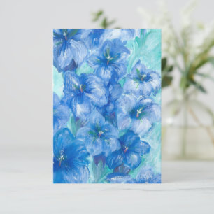 Blue Gentian Wildflower Painting Thank You Card