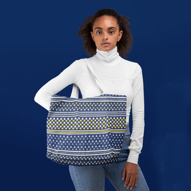 Blue geo objects tote bag (Creator Uploaded)