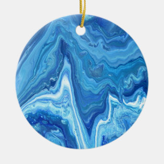 Blue Geode Ceramic Ornament