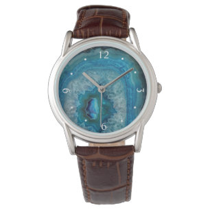 Blue Geode Rock Mineral Agate Crystal Image Watch