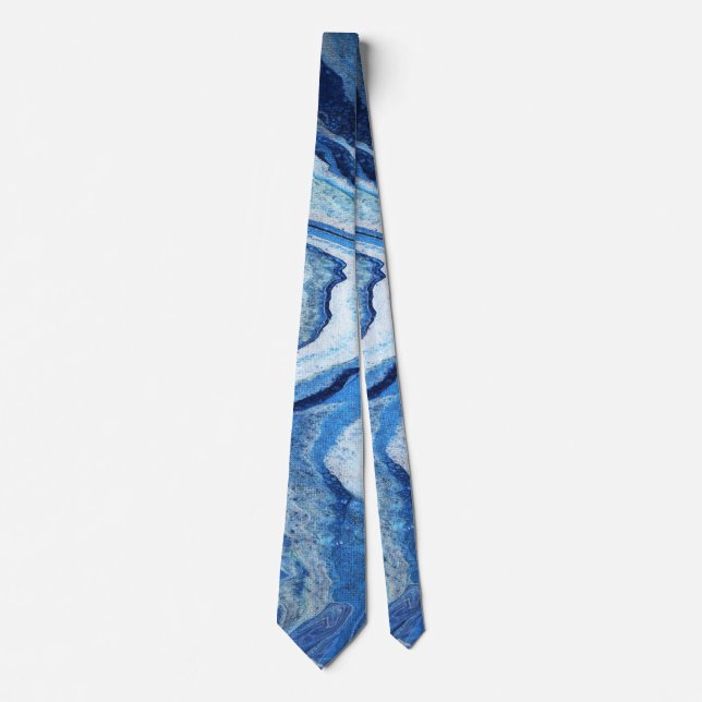 Blue Geode Sparkle Tie (Front)