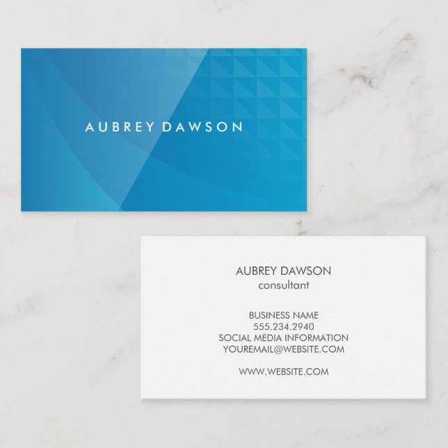 Blue Geometric Background Business Card (Front/Back)
