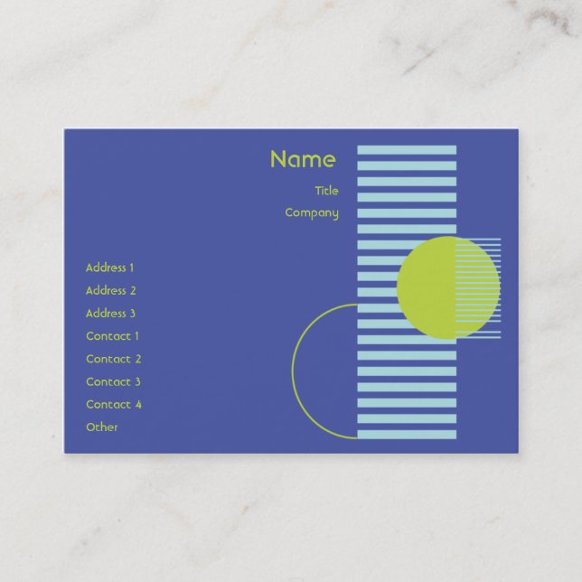 Blue Geometric - Chubby Business Card (Front)