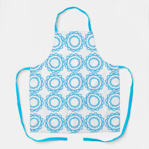 Blue Geometric Circles Art Pattern Apron