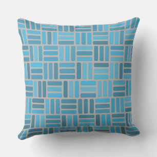 Blue Geometric Cushion