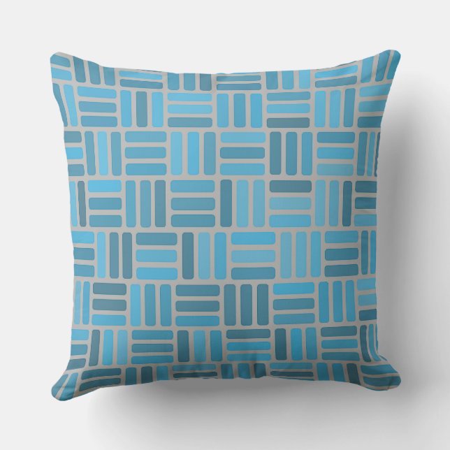 Blue Geometric Cushion (Back)