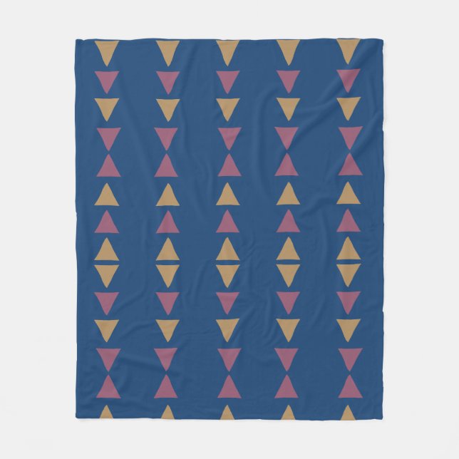 Blue Geometric Fleece Blanket (Front)