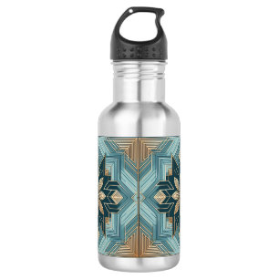 Blue Geometric Floral Mandala 532 Ml Water Bottle
