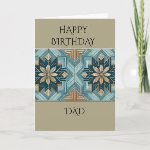 Blue Geometric Floral Mandala Card