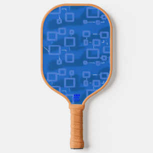 Blue Geometric Modern Sleek Pickleball Paddle