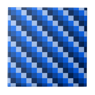 Blue Geometric Mosaic Pattern Ceramic Tile