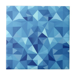 Blue Geometric Mosaic Tile Pattern