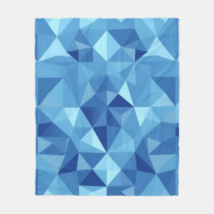 Blue Geometric Mosaic Tile Pattern Fleece Blanket