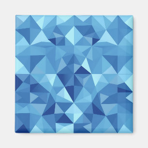 Blue Geometric Mosaic Tile Pattern Magnet