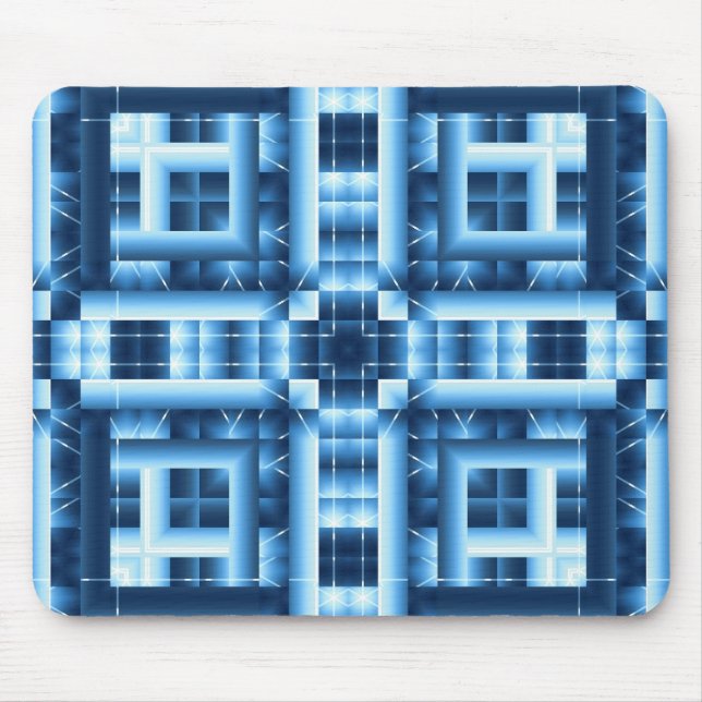 Blue Geometric Mousepad (Front)