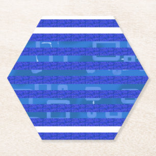 Blue Geometric Paper Coaster
