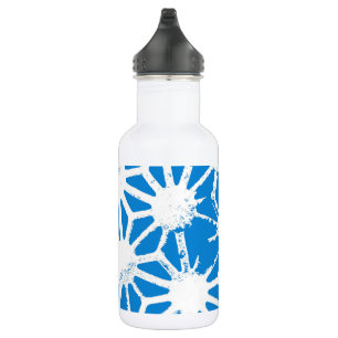 Blue geometric pattern 532 ml water bottle