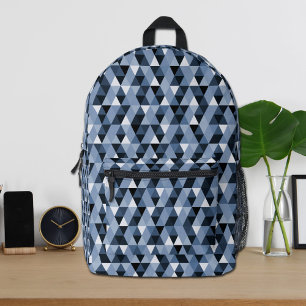 Blue Geometric Pattern Backpack