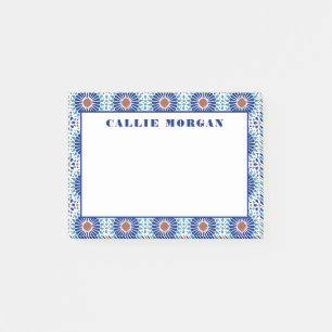 Blue Geometric Pattern custom notes