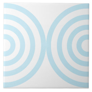 Blue Geometric Pattern Mid Century Modern Ceramic Tile