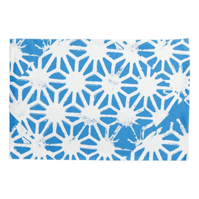 Blue geometric pattern pillowcase (Back)