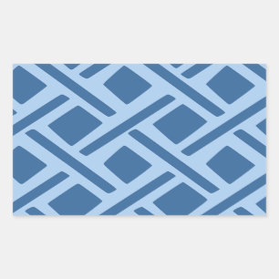 Blue Geometric Pattern Rectangular Sticker
