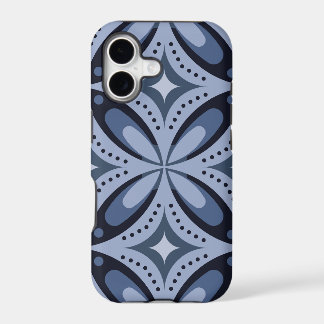 Blue Geometric Pattern Retro Style