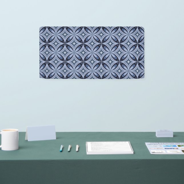 Blue Geometric Pattern Retro Style Banner (Tradeshow)