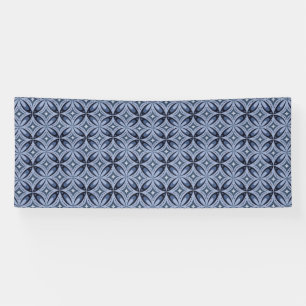 Blue Geometric Pattern Retro Style Banner