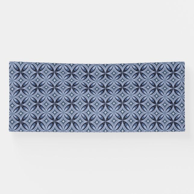 Blue Geometric Pattern Retro Style Banner (Horizontal)