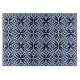 Blue Geometric Pattern Retro Style Cutting Board