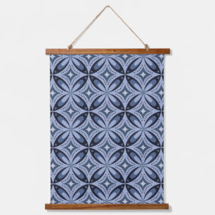 Blue Geometric Pattern Retro Style Hanging Tapestry
