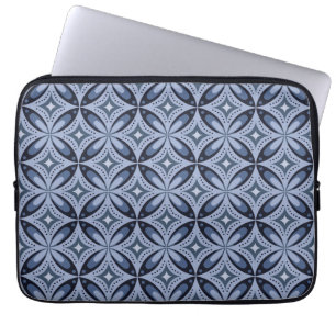 Blue Geometric Pattern Retro Style Laptop Sleeve